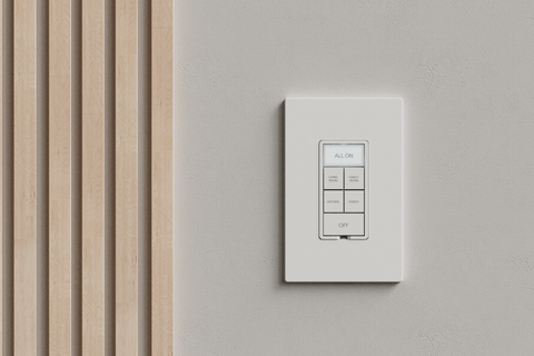 Lighting control panel with 6 buttons