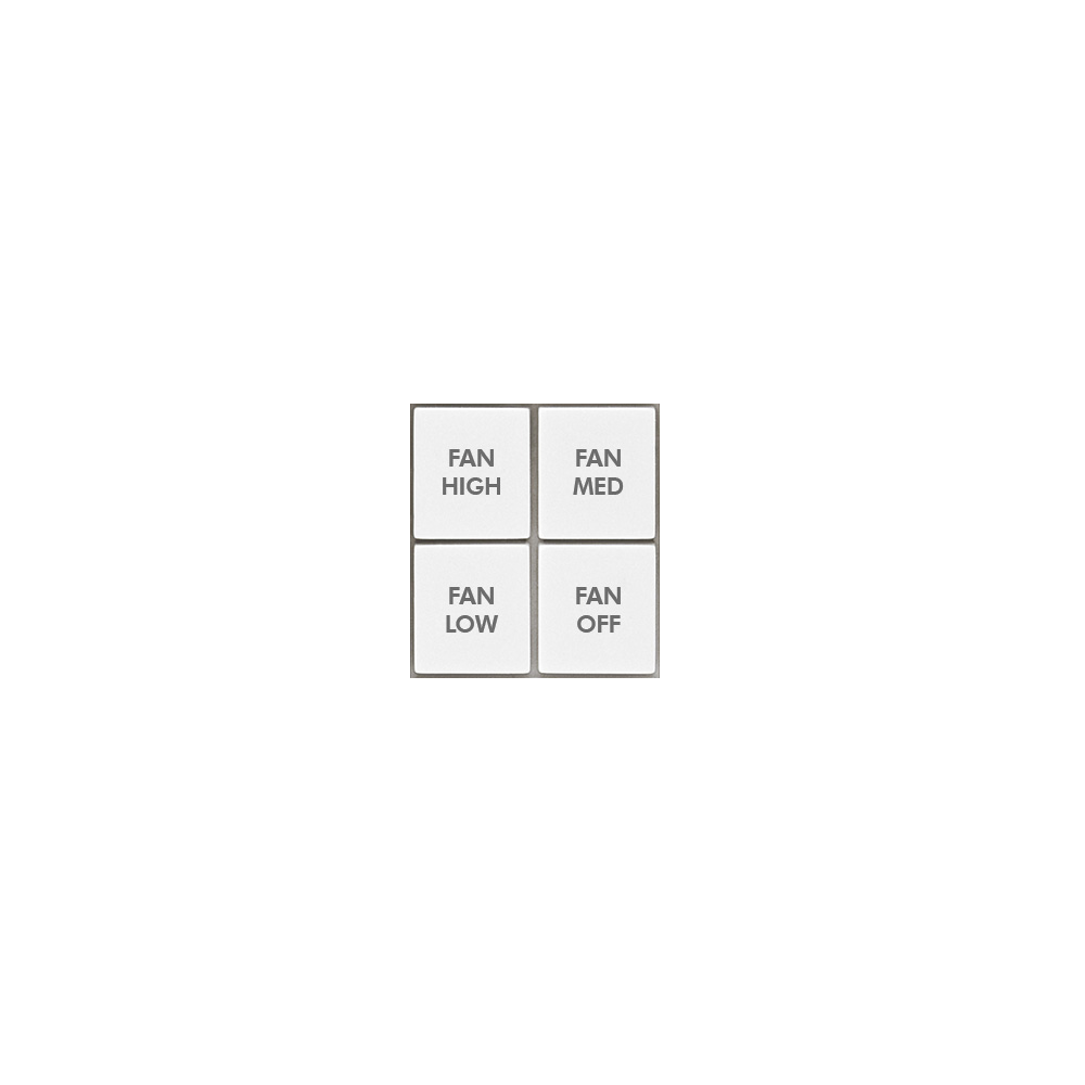 Pre-Labeled Fan Keypad Button Kit | White Switches